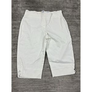 Ruby Rd Pants Womens 12P White Pull On Rayon Blend‎ Capri